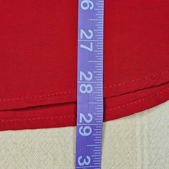 ABS California Red Colorful Embroidery Pearl Snap Buttons Western Rodeo Blouse - Picture 13 of 15